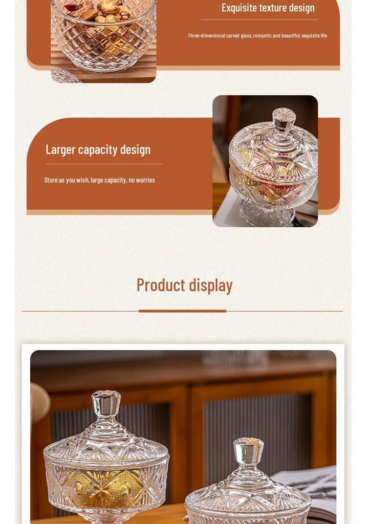 Stylish Glass Storage Jar with Lid: Versatile Clear Jar for Candies, Cotton Swabs, Makeup Brushes, Pens, or Tea.