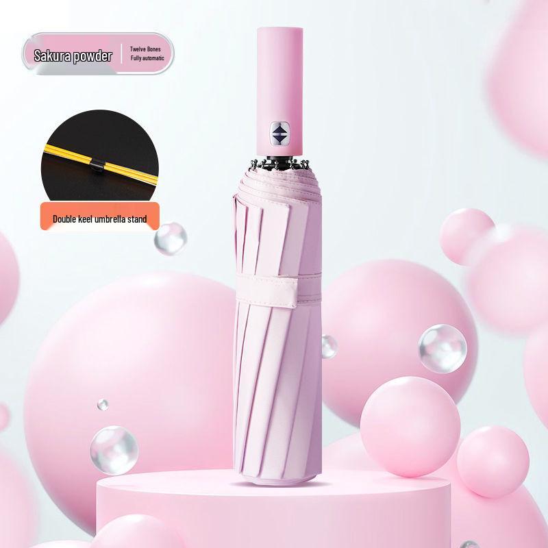 Reinforced Automatic Long Handle Umbrella: Windproof, Rainproof, Sun Protection, Double-Person Design.