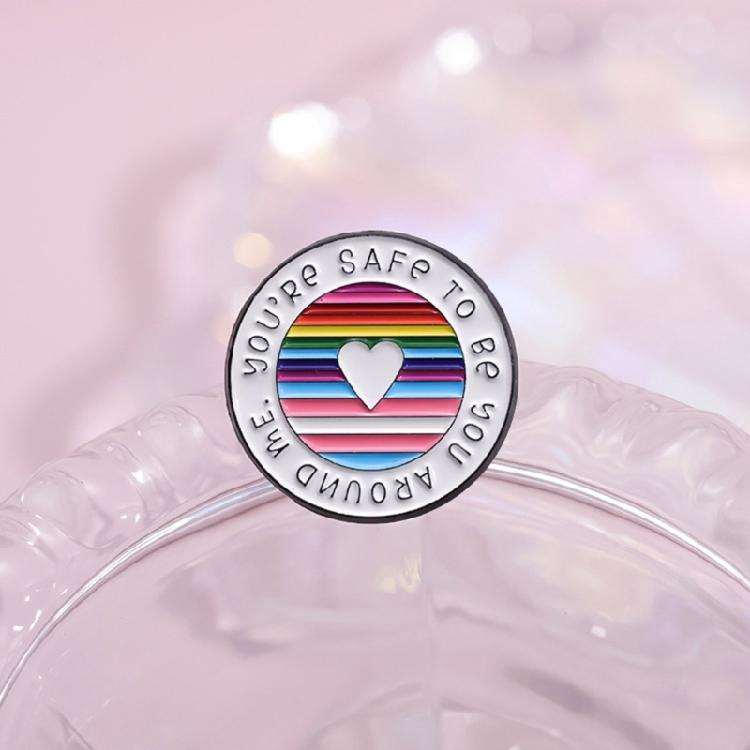 Eye Catching Round Rainbow Brooch Stylish Hat Pin Metal Badge Accessory for Daily Wear Fashionable Clothing Accessories