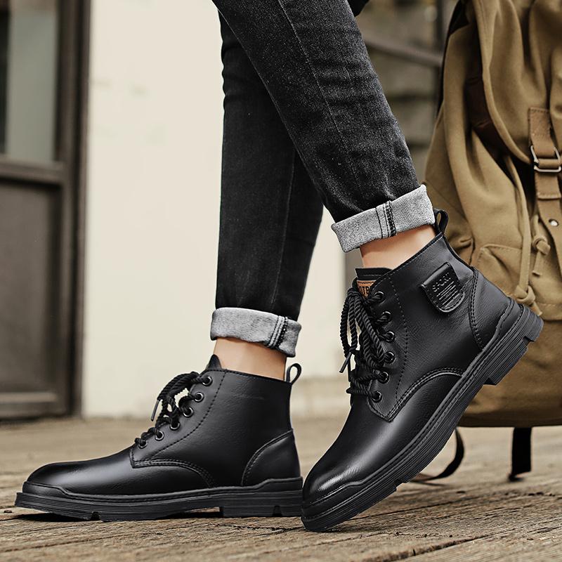 Men's Shoes Handmade Men Boots Genuine Leather Male Booties Outdoor Vintage Boots Ankle Work Boots Men Fashion Motorcycle Boots