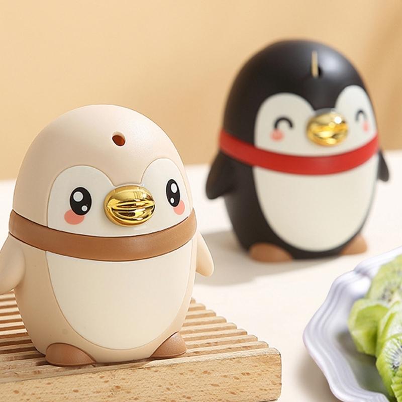 Toothpick Holder with Penguins Designs PP Construction Easy To Cleaning Toothpick Dispenser for Various Setting