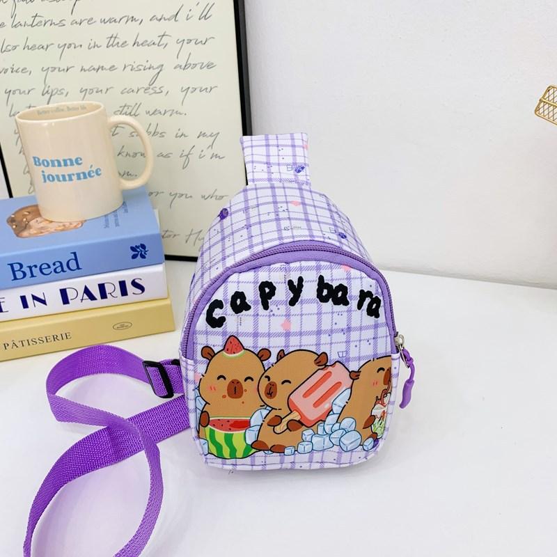 

Capybara Printed Shoulder Crossbody Chest Bag Children Cartoon Leisure Outdoor фиолетовый