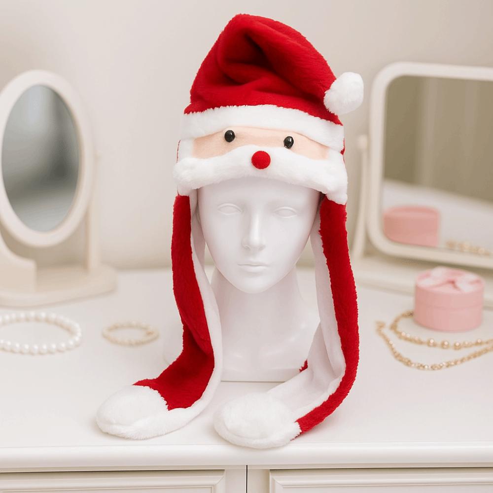 Cartoon Santa Reindeer Party Headdress Jumping Up Ears Ear Moving Hat Cute Plush Hats Aldult