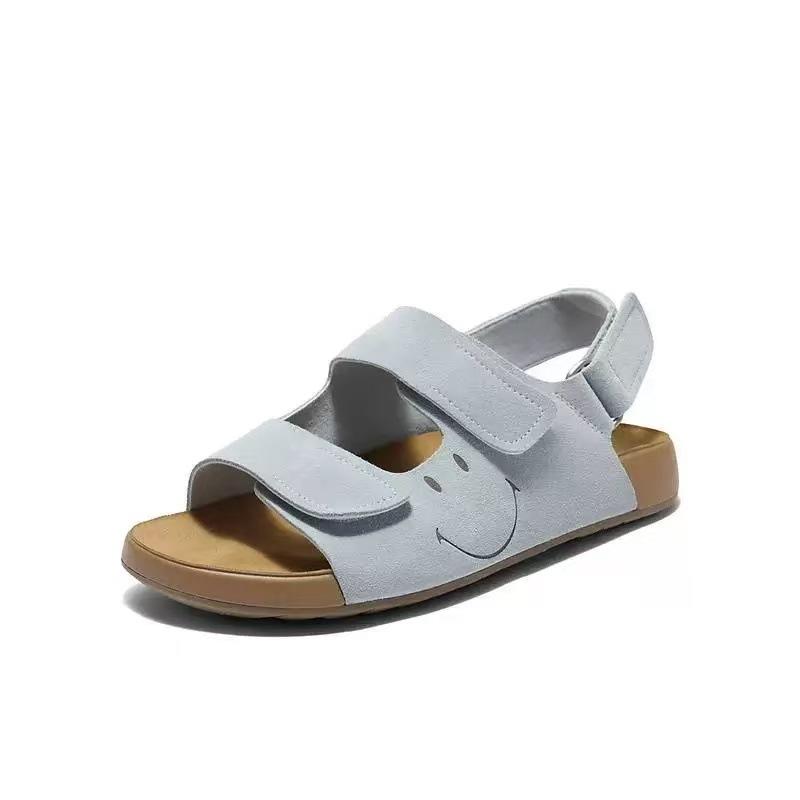 

Cowhide version~ Summer Zhang Linghe cartoon smiley face thick-soled happy toast women s sandals 40