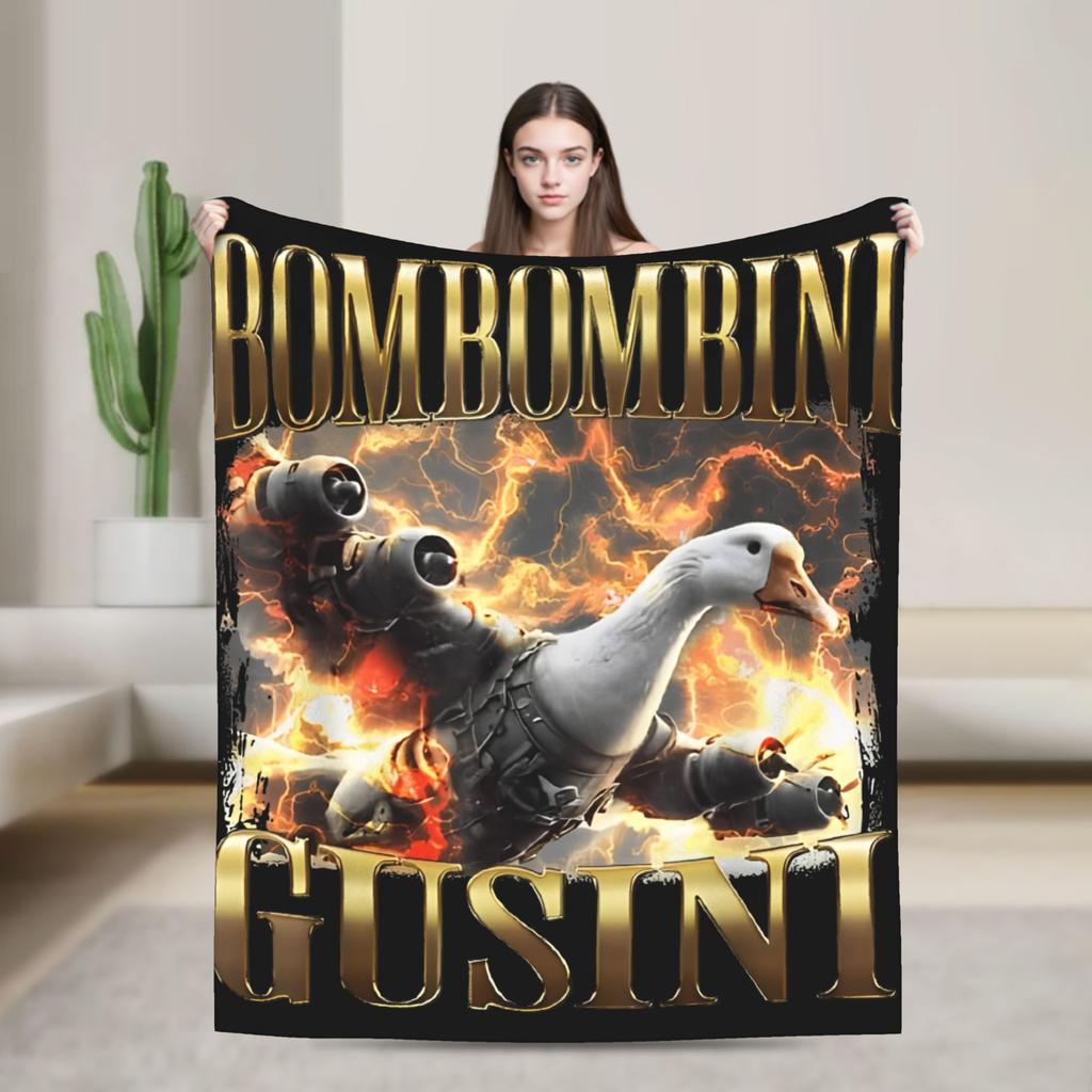 Italian Brainrot Animals Blanket Cappuccino Assassino Fleece Awesome Soft Throw Blankets for Home Winter