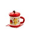 Creative Covered Ceramic Cup Apple Bear Mug Love Lover Souvenir Set Large Capacity Water Cup with Handle
