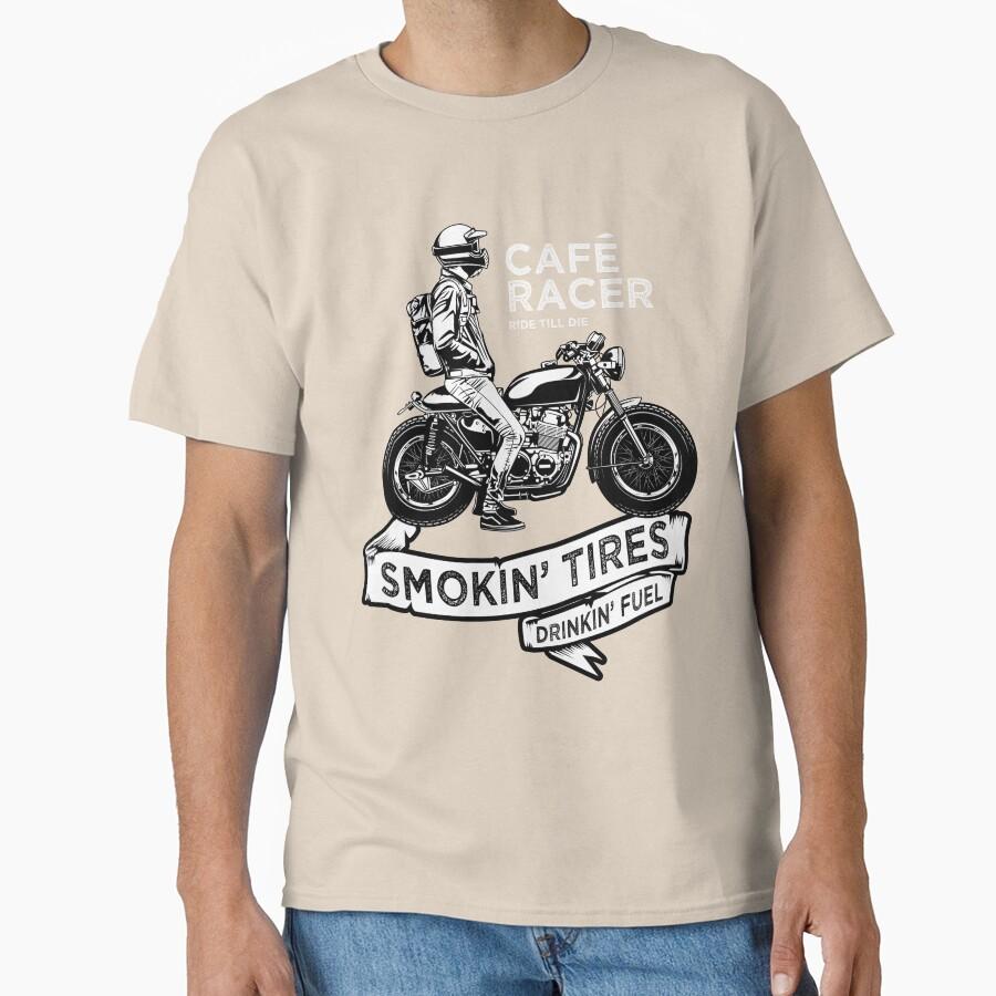 Cafe Racer Bikers Classic Motorcycle Rider 100% cotton printed Vintage T Shirt large size Adult tops S-6XL