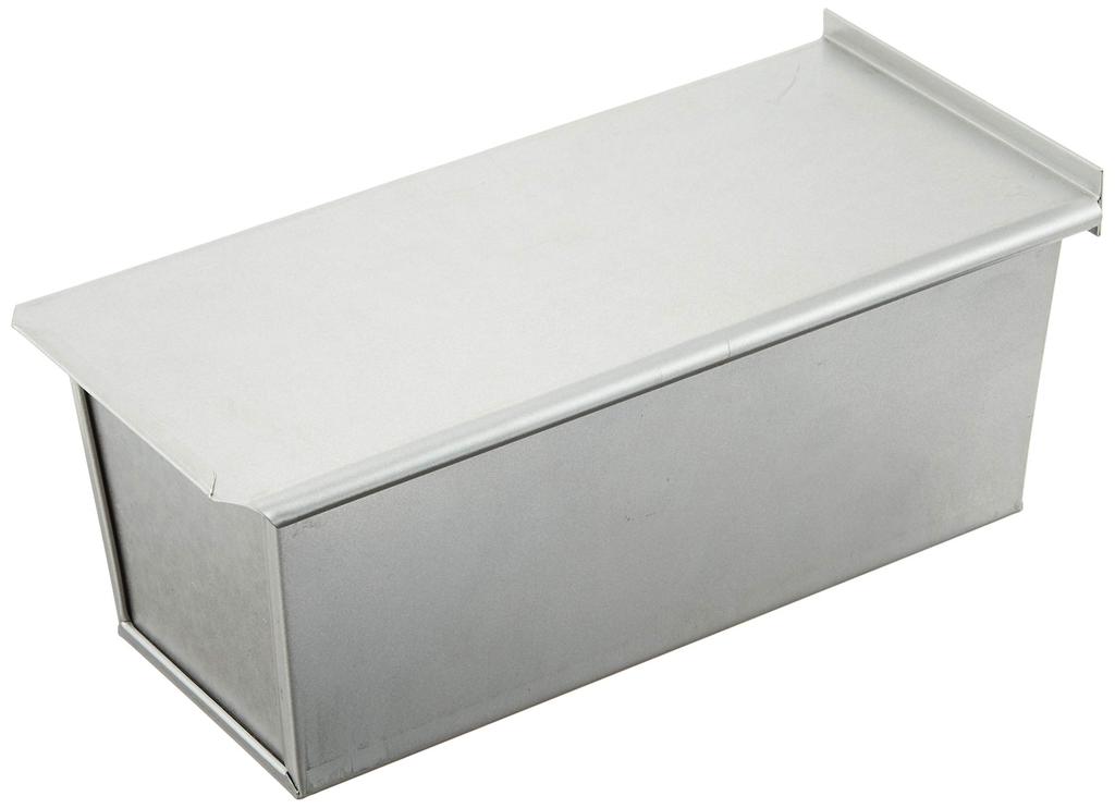 Kai Corporation Bread Pan (1 Loaf Capacity) with Lid, Silver, Interior Dimensions Top Approx. 9.5 x 20.8 cm, Bottom Approx. 8 x 20 cm, Height