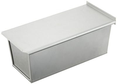 Kai Corporation Bread Pan (1 Loaf Capacity) with Lid, Silver, Interior Dimensions Top Approx. 9.5 X 20.8 Cm, Bottom Approx. 8 X 20 Cm, Height