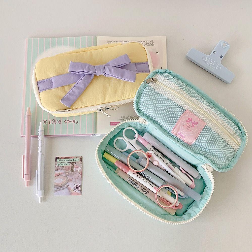 Candy Colored Stationery Storage Bag Large Capacity Storage Bag Pencil Case School Office