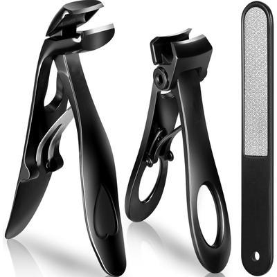 Large Elbow Nail Clipper, Wide Mouth Sharp Precision Nail File Nail Clippers Nail Tool 3-piece Set