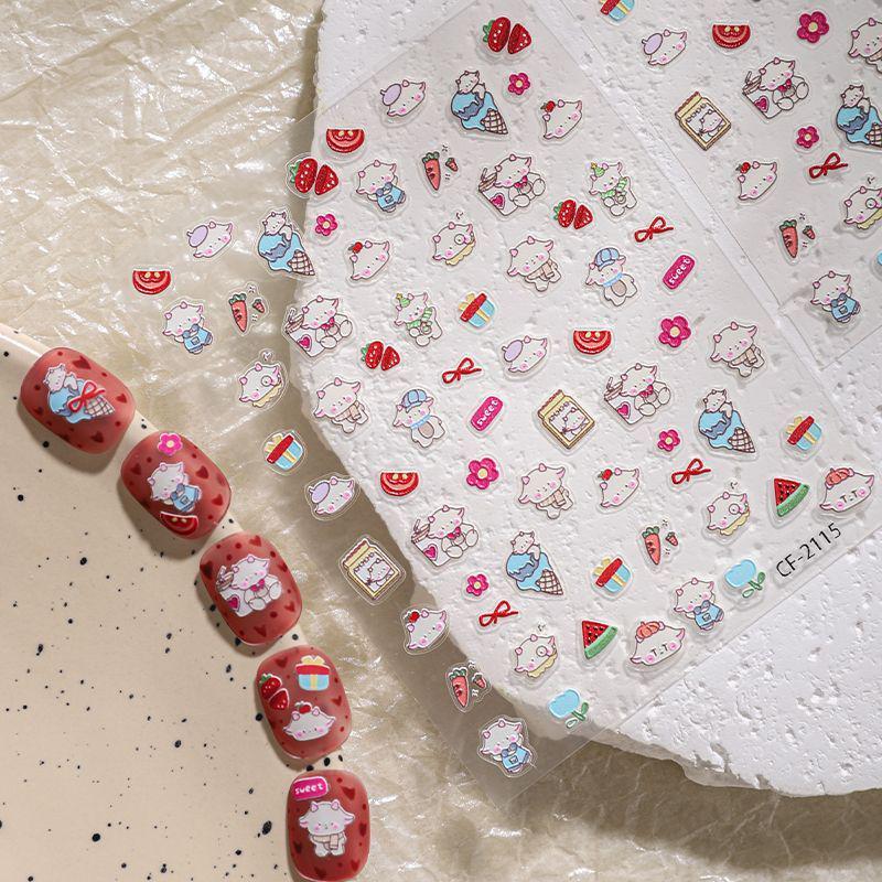 Cyansea 3D Cute Kitty & Little Sheep Nail Art Stickers - Cartoon Graffiti Nail Decor Little Sheep [1 piece]