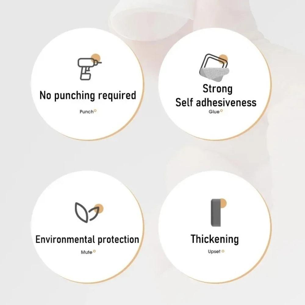 Round Transparent Soft Silicone Non-slip Door Stopper Muffler Wall Protector Self-adhesive Door Handles Bumper Protective Plug