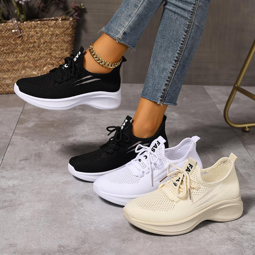 Shoes Women's Flying Woven Women's Net Shoes Versatile Trend Casual Foreign Trade Women's Sports Shoes Soft Sole Breathable Lightweight Women's Shoes