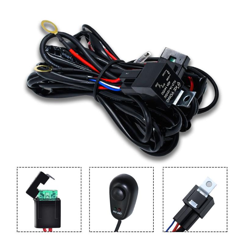 300W Universal Led Light Bar Wiring Harness Kit 16/18Awg With 12V 40A Relay On Off Switch For Off Road Truck Suv Atv Utv Boat