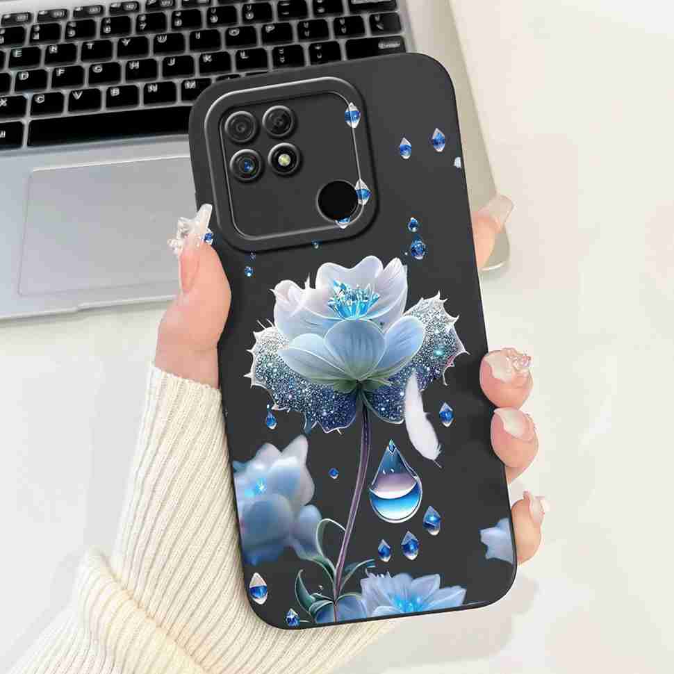 For Realme Narzo 50A Case RMX3430 Colorful Flowers Soft Silicone Cover For Oppo Realme Narzo50a 6.51" Fashion Protective Shell