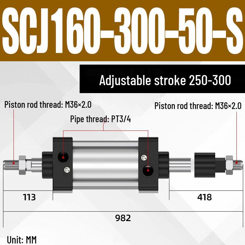 SCJ Adjustable Stroke High Thrust Pneumatic Cylinder SCJ32-160