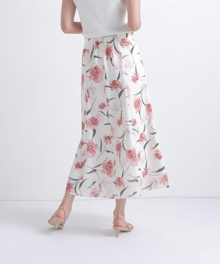 BEAUTY Flower Print Skirt [NATURAL BASIC] [Beige/Size M]