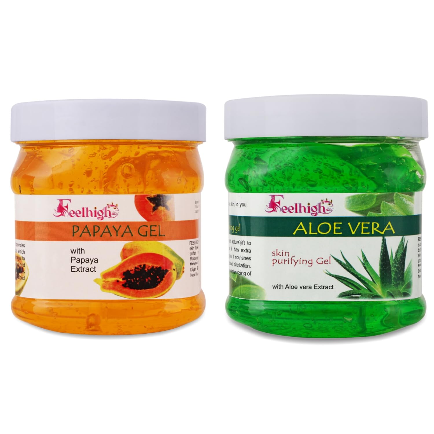 Face and Body Papaya Skin Purifying Gel Enriched with Papaya Extract 500ml And Aloe Vera Face Cleansing Gel Enriched With ALoe Vera Extract 500ml M