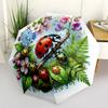 Ladybugs Flowers Compact Travel Automatic Umbrella Compact 8-Rib Design Foldable Design Travel Essential Fashion Lovers