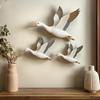 Yousheng 3 Stuks Houten Eend Muurdecor Rustieke Vliegende Vogels Muurkunst Vintage Boerderij Hangende Sieraden voor Woonkamer Slaapkamer Kantoor