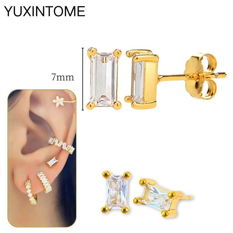 925 Silbernadel Exquisite Weiße Zirkon Steckerohrringe für Damen Geometrische Lange Kette Quaste Ohrringe Luxuriöser Schmuck