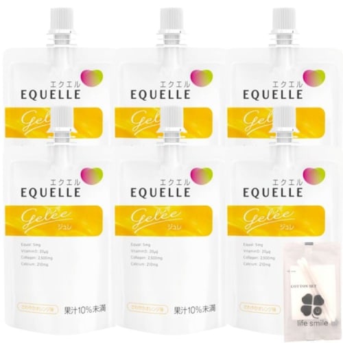 

Set of 6: Otsuka Pharmaceutical EQUELLE Gele 100g Jelly Drink with Original Cotton Pad Set