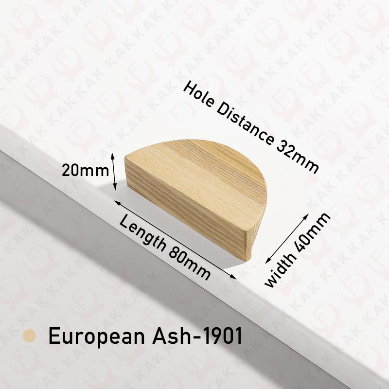 KAK Maniglie e Pomelli in Legno di Noce per Mobili da Cucina Maniglia in Frassino Europeo per Scarpiere Maniglie a Coppa Dorate Ferramenta per Porte