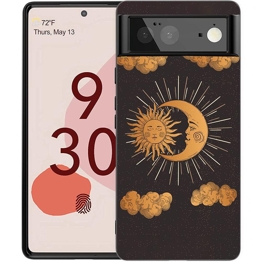 Suns Moons Clouds Astrological Phone Case Cover for Google Pixel 8 7 6 7A 6A Pro 5G Shockproof Silicone 9 Pro XL 8 Pro 5G Shell