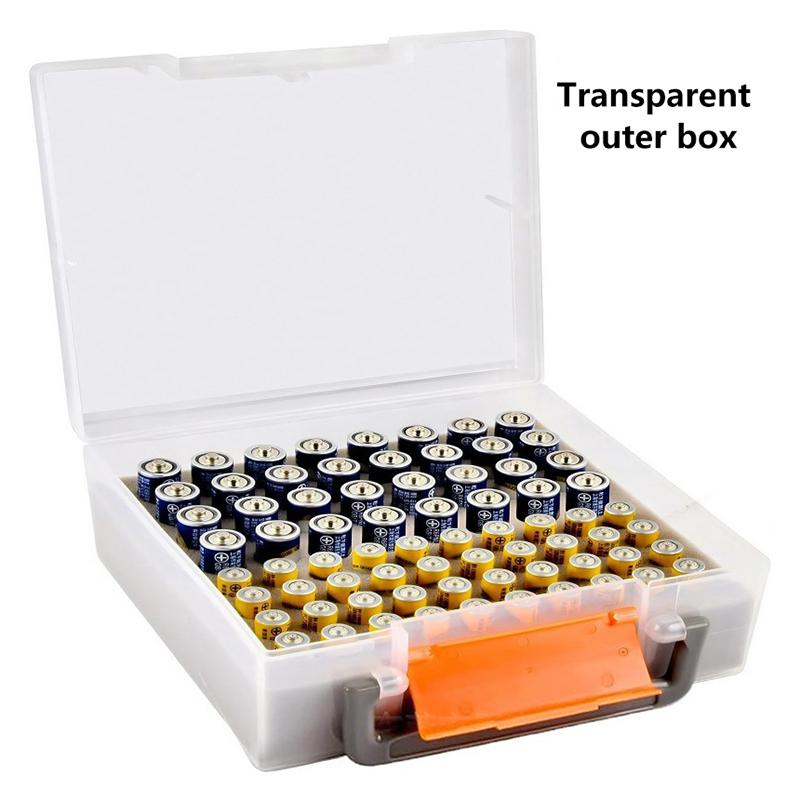 Battery Storage Organizer Holds 72 AA AAA Batteries Battery Box Case Garage Container Home Drawer Organization Dispenser Holder прозрачный 2650₽