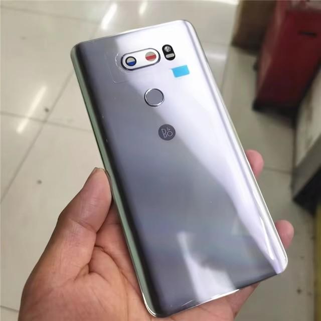 Rear Door Battery Cover Housing For LG V30 Back Cover with Camera Lens Fingerprint Flex Repair Parts серебряный