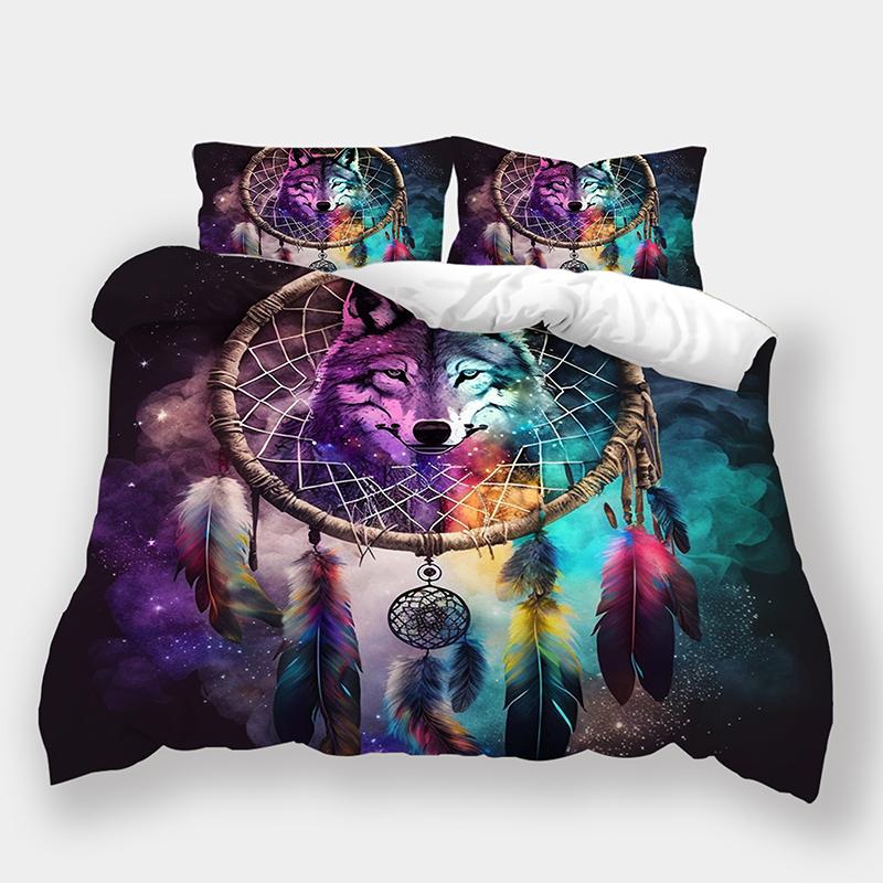 

Kemila 3D комплект постельного белья с животными, круговой волк, дикий пододеяльник и наволочка, комплект двуспальной кровати, постельное белье с цифровой печатью
