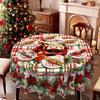 Christmas Table Cloth Red And Green Berry Bouquet Bow Checkered Tablecloth, Christmas Table Decor, Household Goods