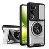 KEYSION Magnetic Phone Case for IQOO Z10 Lite Slide Camera Protection Upright Kickstand Ring Shockproof Cover for IQOO Z10 Lite