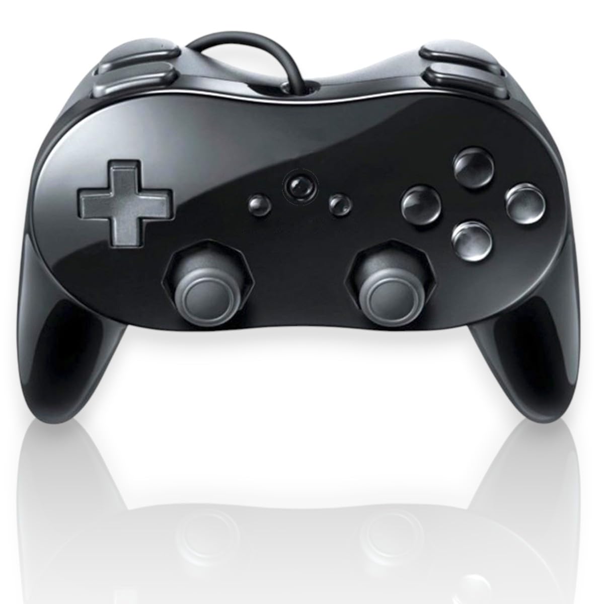 

Falsoy Wii Classic Controller PRO, Wii/Wii U Compatible Controller with Vibration Function (Compatible with Super Famicom Mini) (Black)