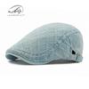 Korean version of the new washed old denim beret female British retro fashion cap painter hat forward hat men