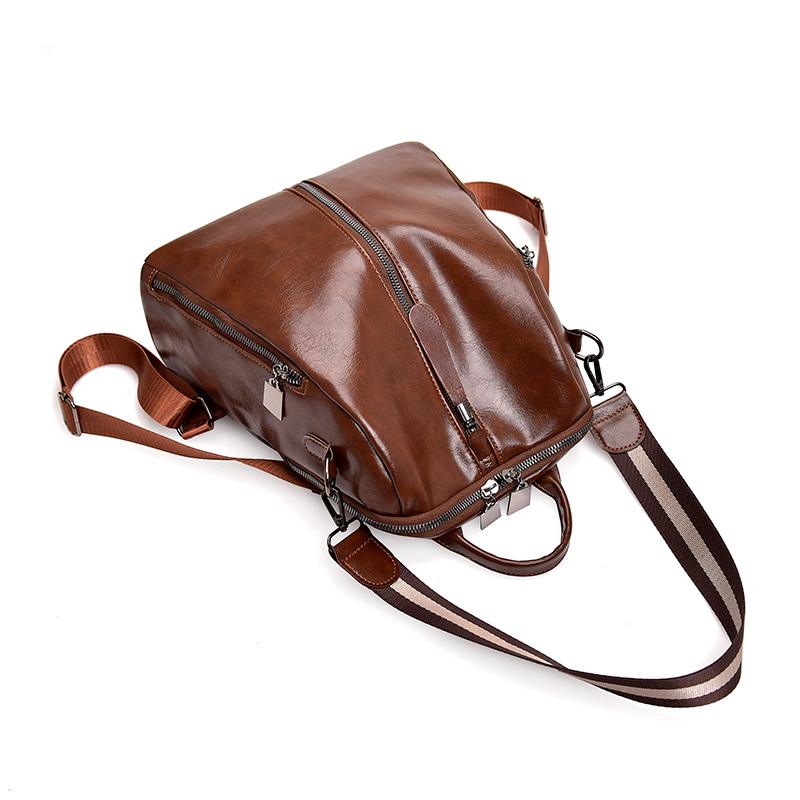 Women's Multi-Functional Backpack Dual-Use Shoulder Bag Soft Leather Travel Bag