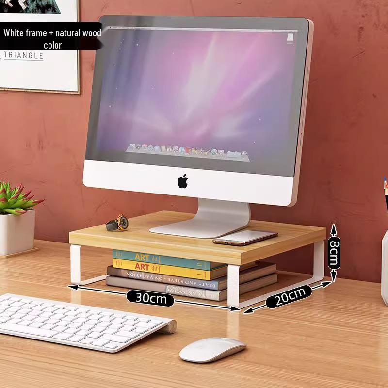 Desktop Bookshelf Monitor Riser and Storage Rack for Office Desk