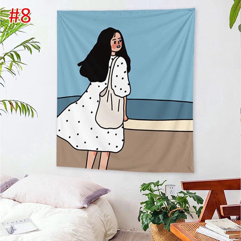 Гобелен Гостиная Спальня Стена Милая Девушка Эстетический Декор Фон Ткань 100x75cm — фото 9