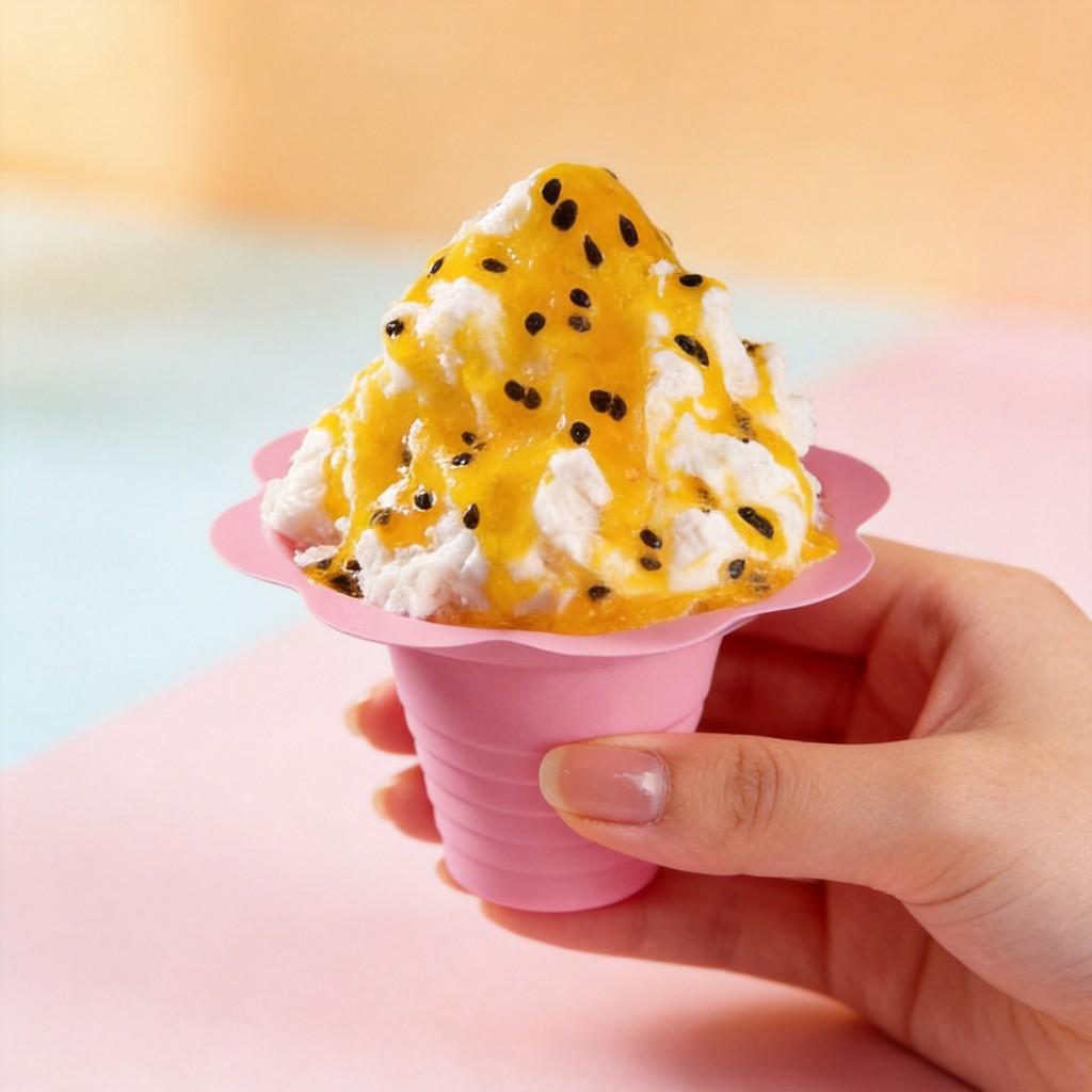 Disposable Snowflake Ice Cups For Dessert Shops 4oz 8oz Pet Material Creative Design