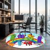 Numberblocks Printed Round Rug Carpet Chair Rug Area Rug Entryway Doormats,for Office Chair Living Room Bedroom Kitchen Room.