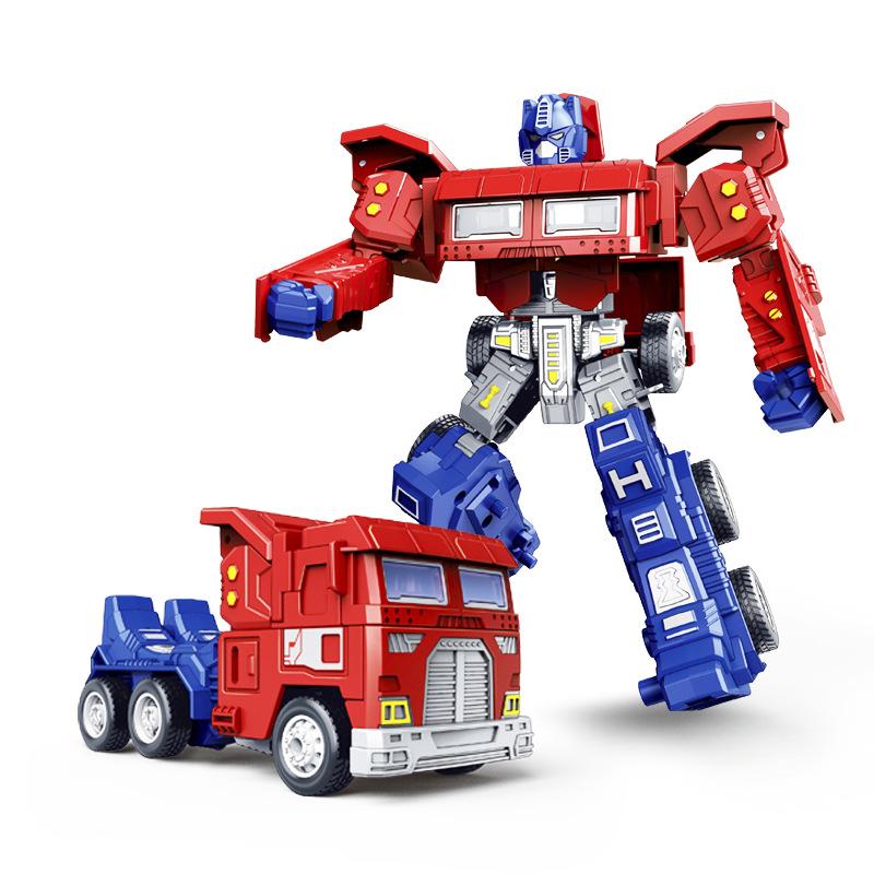 

Kids Plastic Inertial Vehicle Withtransforming Robot Features Car Toy Model красный