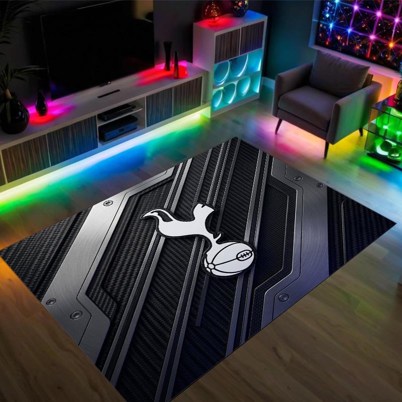 Tottenham Hotspur Design Crystal Velvet Carpet Cozy Non?Slip Printed Rug For Bedroom Living Room Entrance