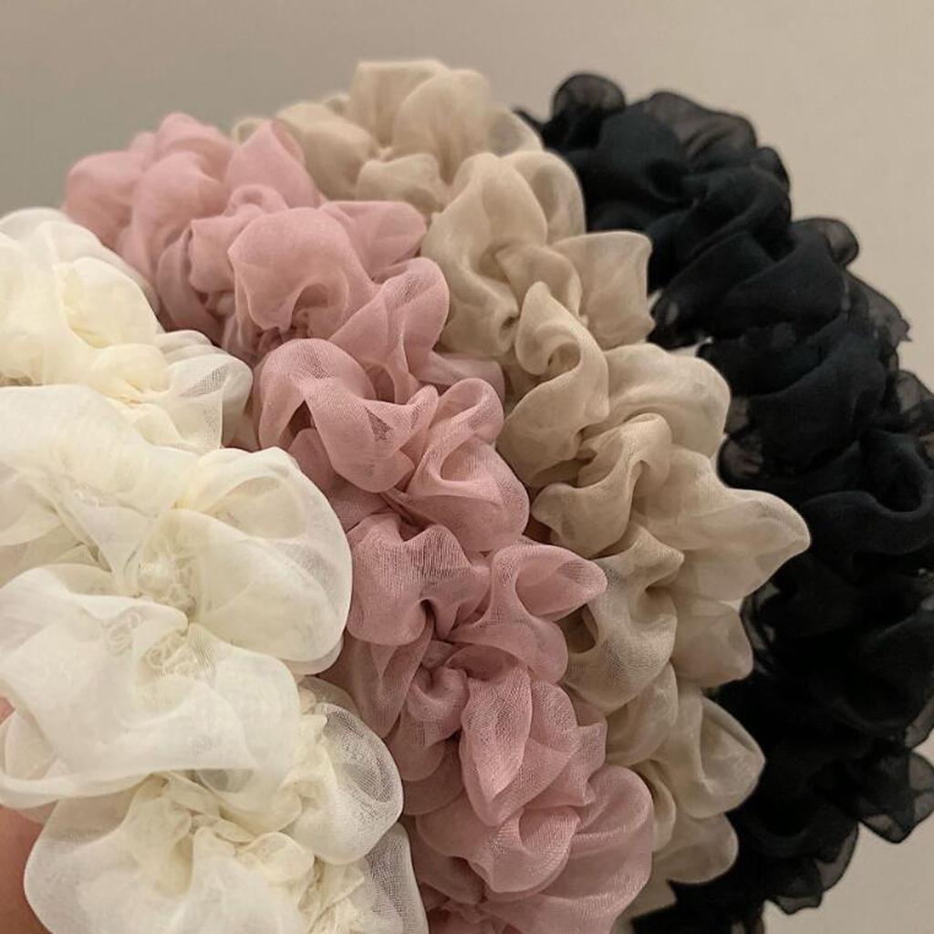 PROLY New Fashion Women Headband Wide Side Mesh Flower Hairband Pleated Turban Casual Soft Headwear Hair Accessories
