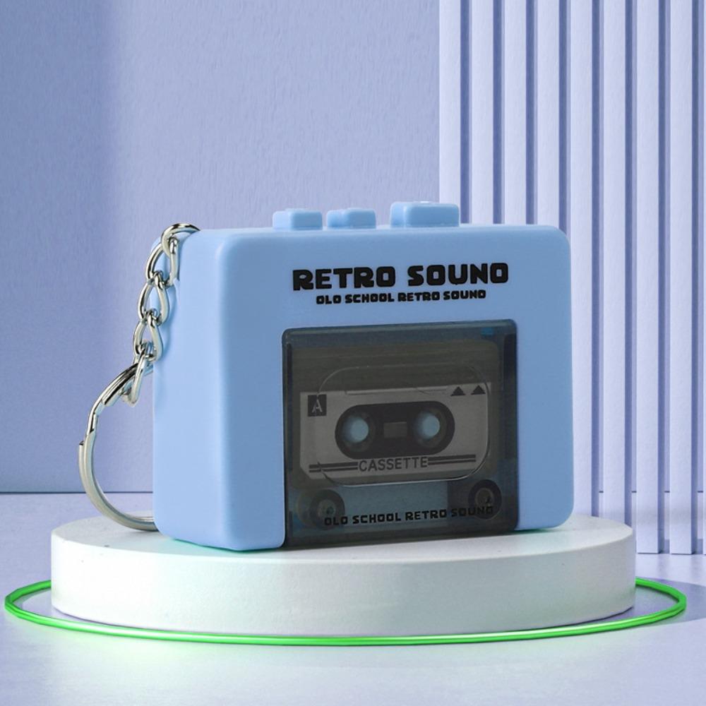 Cassette Recorder Music Key Chain Vintage Music Box Pendant  Home Decoration