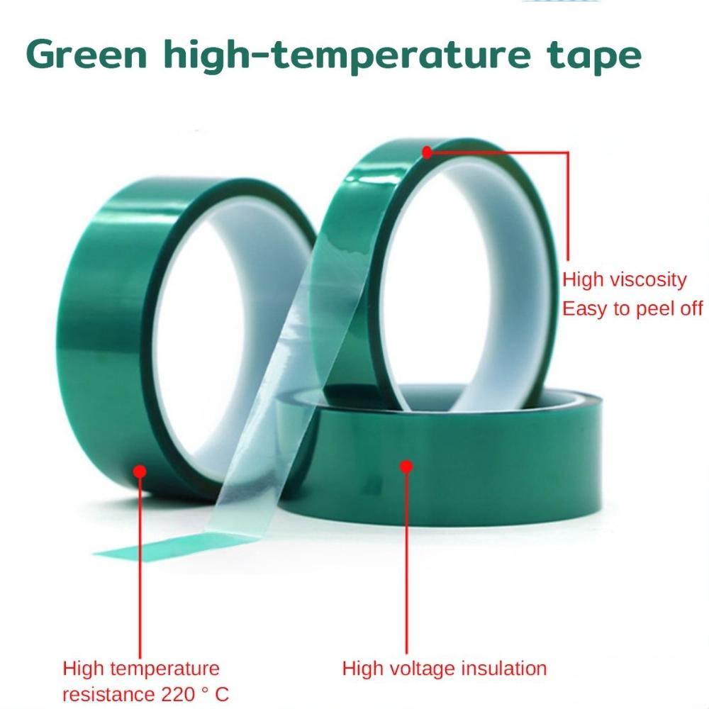 33M/Roll Green PET Film Tape High Temperature Heat Resistant PCB Solder SMT Plating Shield Insulation Protection