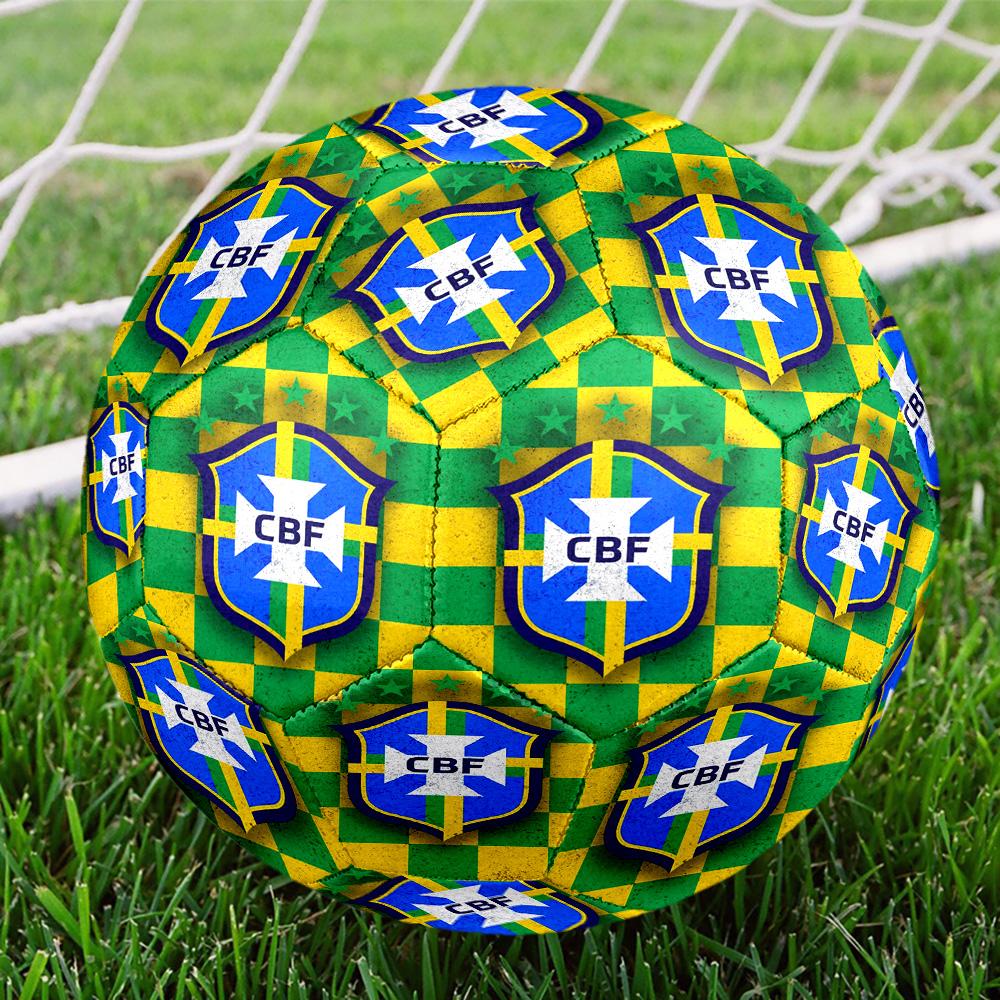CBF Brazil Indoor Soccer Ball Size 5 Colorful All Ages Machine Stitched PVC Competition Ready Durable High-Bounce