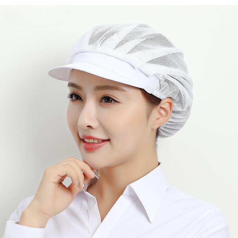 1pcs Breathable Work Wear Hats Mesh Caps Elastic Workshop Caps Waiter Chef Kitchen Men Women