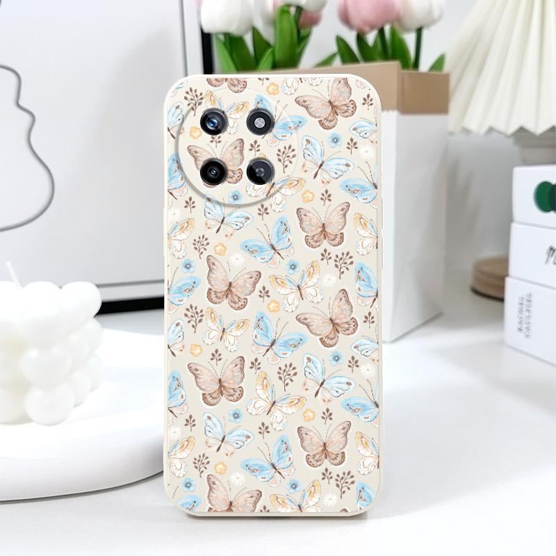 Custodia per Telefono con Farfalla Volante per OPPO Realme 13 12 11 10 9 9i 8 8i 7 Pro Plus C35 C21Y C25Y C25 4G 5G Cover in Silicone Liquido