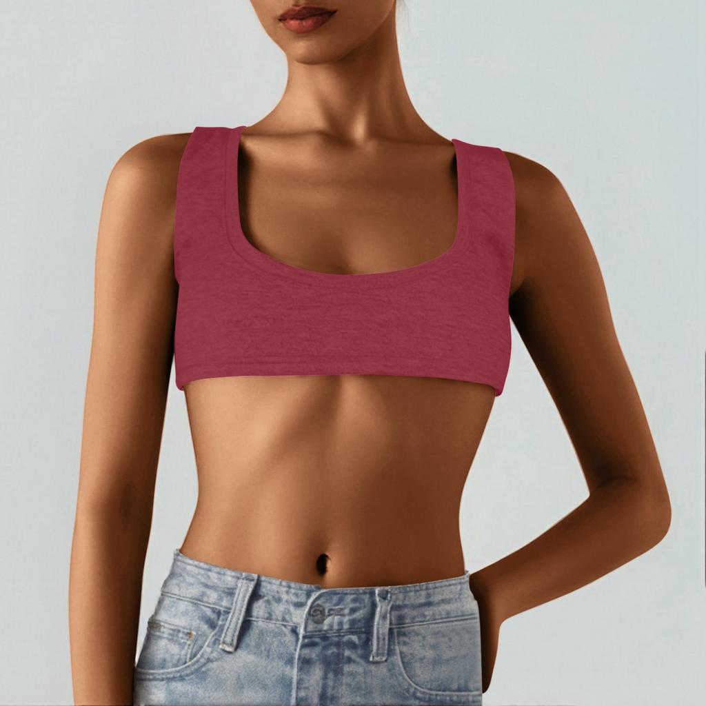 Tricou Scurt Colorat cu Două Yuan pentru Femei, Drăguț pentru Zi, Sexy, Crop, Fără Mâneci